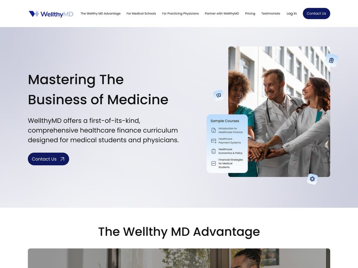 WellthyMD website design