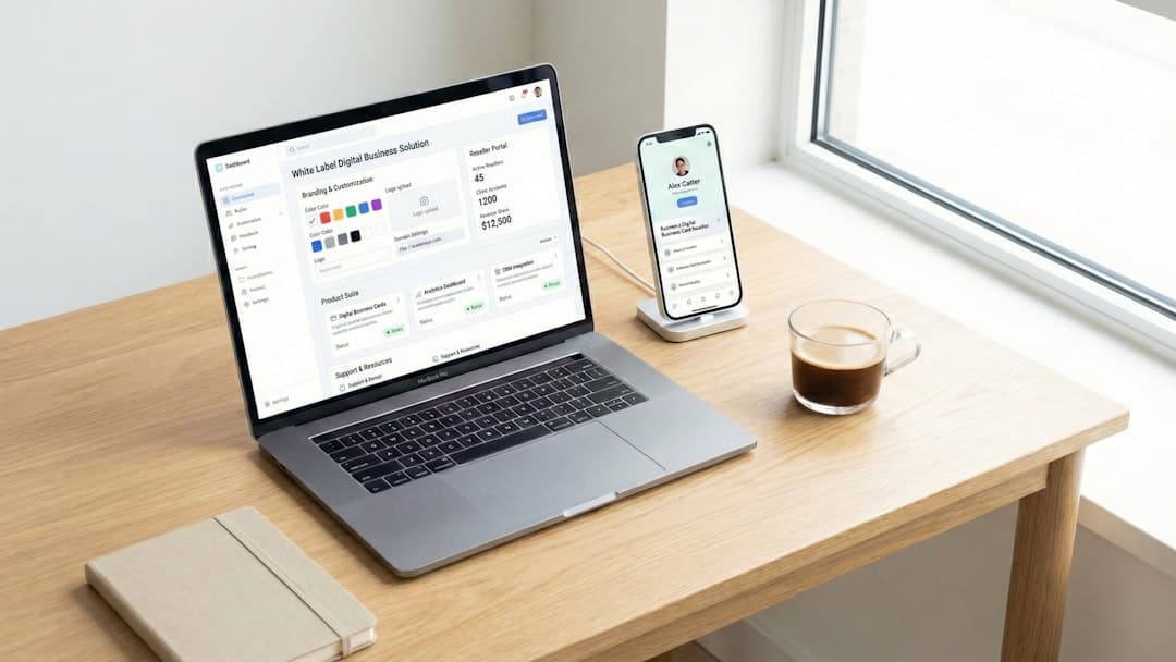 B2B SaaS dashboard on a laptop screen