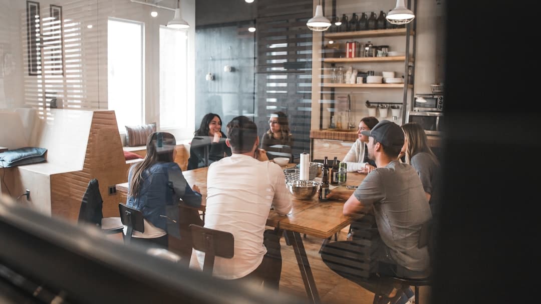 Design agency team collaborating in office