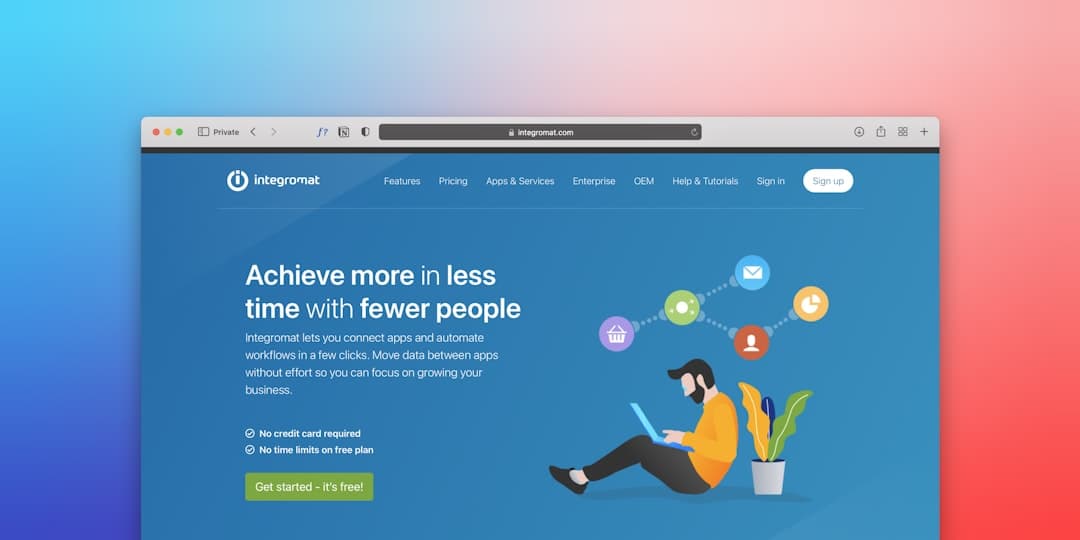 SaaS landing page mockup on monitor