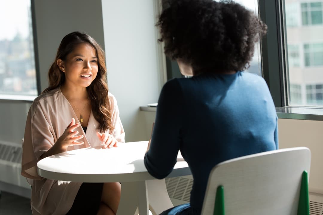 Coaching session between two people