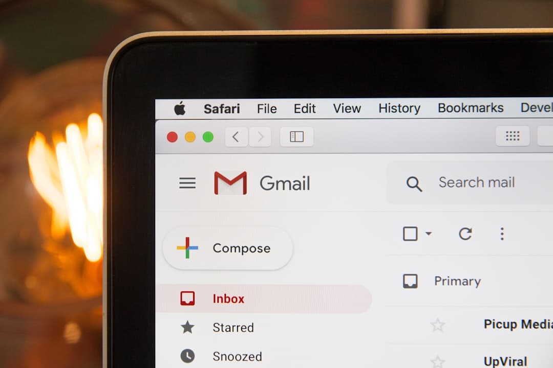 Contact form on a website screen