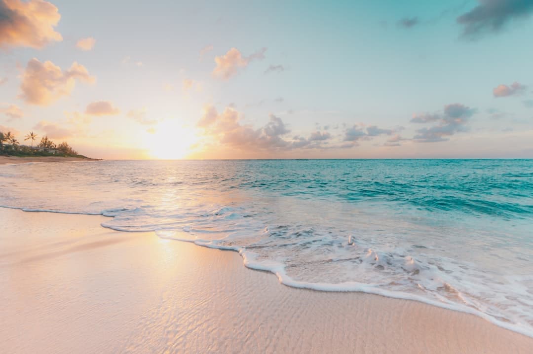 Scenic travel destination with beach