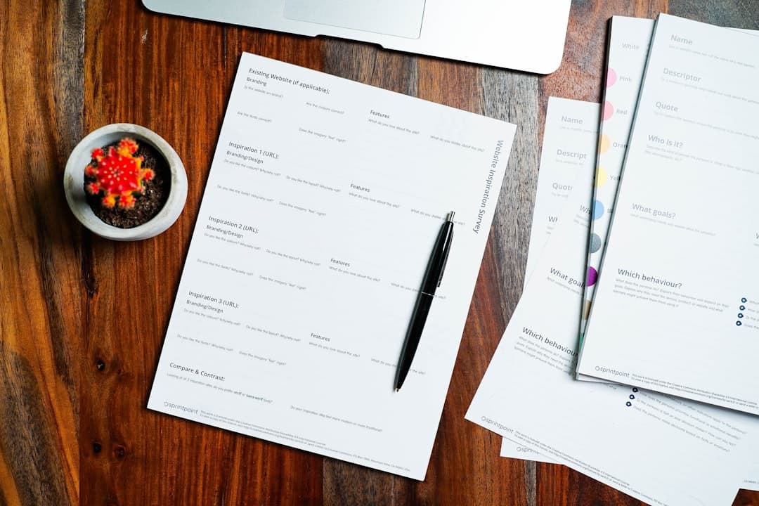 Business proposal document on a desk