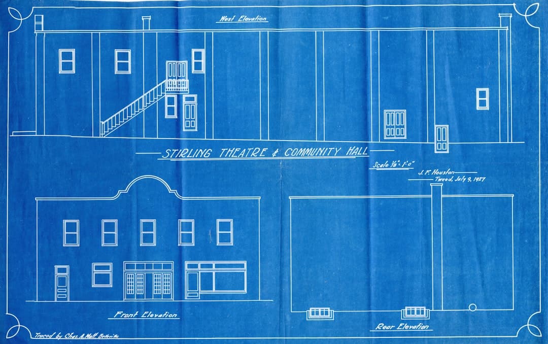 Library blueprint representing information architecture and website content organization