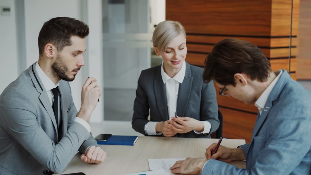 Personal injury lawyer meeting with a client