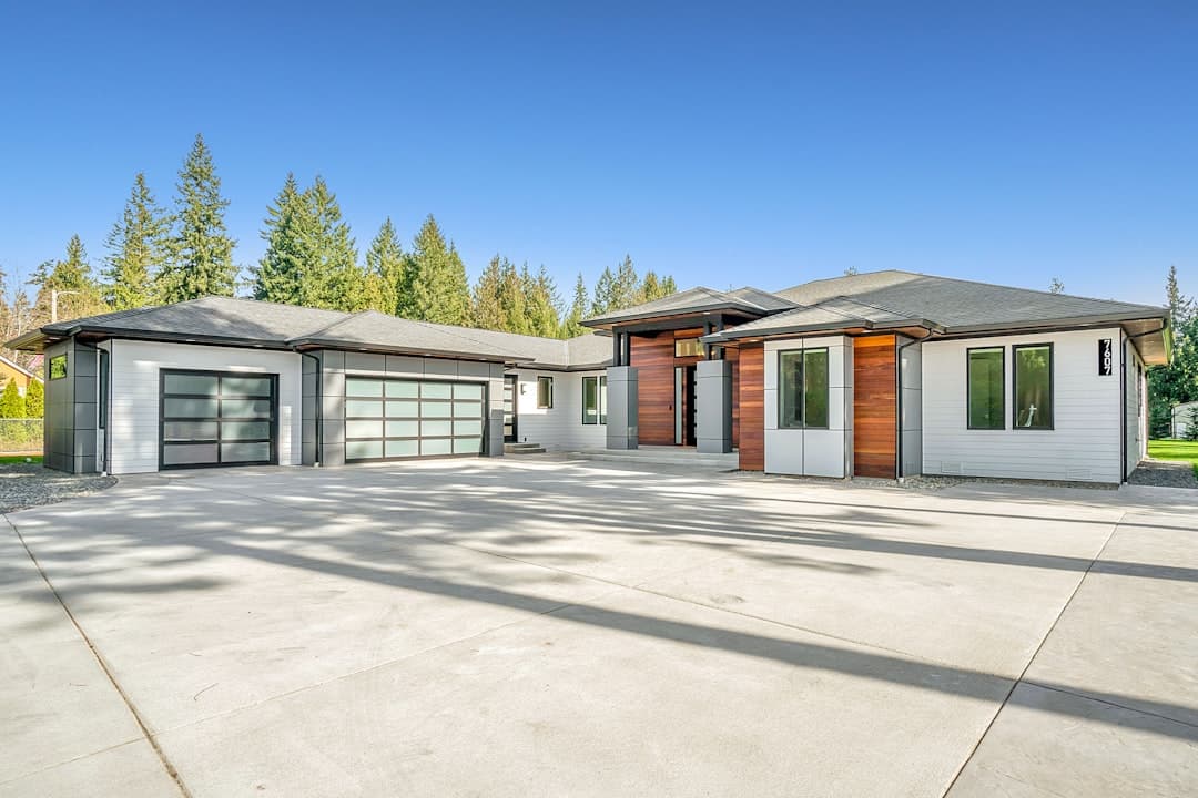 Modern residential home exterior representing residential real estate website design