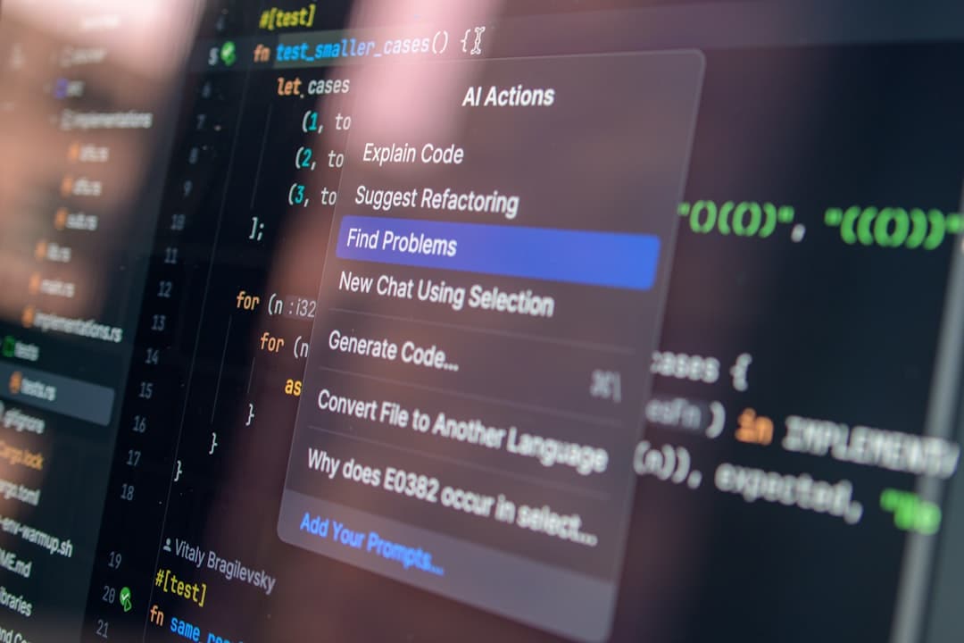 Developer reviewing structured data code on a screen