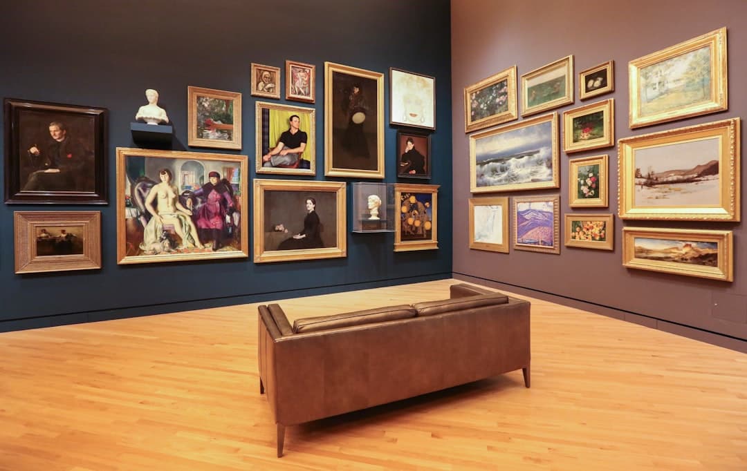 Minimalist art gallery interior demonstrating art gallery website design principles