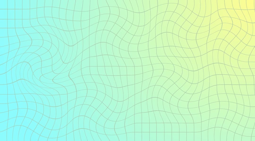 Wavy grid pattern with blue and yellow gradient