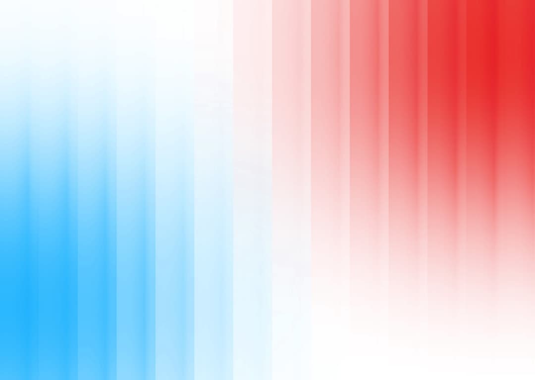 Abstract vertical stripes of blue, white, and red.