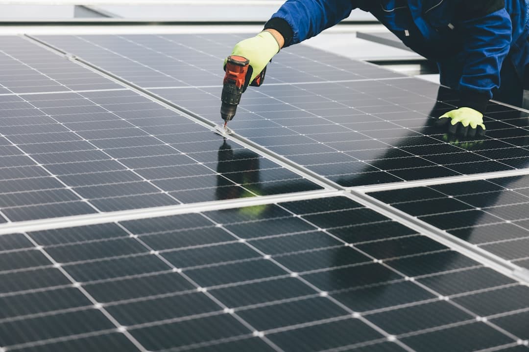 Solar panels being installed on a roof, illustrating solar company website design